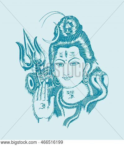 Sketch Of Lord Shiva Outline Design Element Editable Illustration