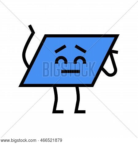 Parallelogram Geometric Shape Character Color Icon Vector. Parallelogram Geometric Shape Character S