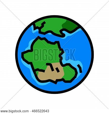 Gondwana Earth Continent Map Color Icon Vector. Gondwana Earth Continent Map Sign. Isolated Symbol I