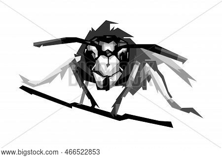 Illustration Of Black And White Bee In A Wpap Popart