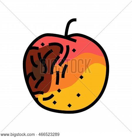 Apple Rotten Food Color Icon Vector. Apple Rotten Food Sign. Isolated Symbol Illustration