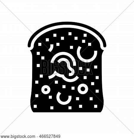 Bread Rotten Food Glyph Icon Vector. Bread Rotten Food Sign. Isolated Symbol Illustration