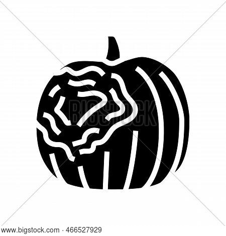 Pumpkin Rotten Food Glyph Icon Vector. Pumpkin Rotten Food Sign. Isolated Symbol Illustration