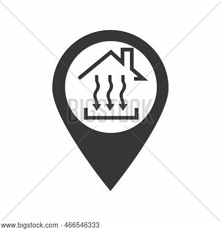 Heat Icon Three Arrows Down Concept Point Heating