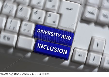 Inspiration Showing Sign Diversity And Inclusion. Business Approach Range Human Difference Includes 