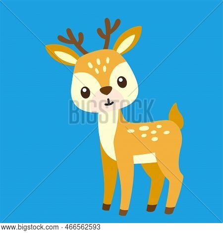Vector Forest Animal. Funny Deer In A Cartoon Style