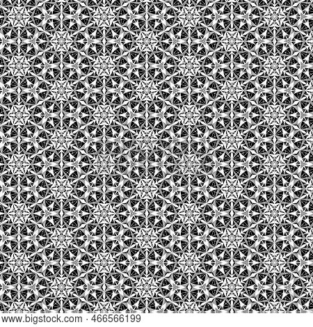 White Abstract Geometric Lace Line Fabric Pattern On A Black Background Festive Monochrome Decorativ