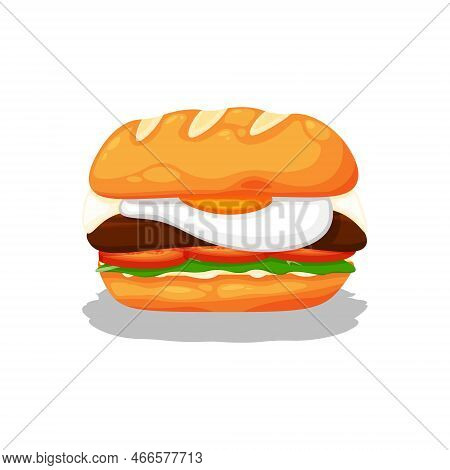 Chivito Uruguay Food. Design With Cartoon Style. Vector Design Illustration.
