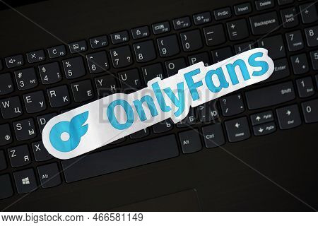 Ternopil, Ukraine - September 6, 2022 Onlyfans Paper Logotype Lies On Black Laptop Keyboard Buttons