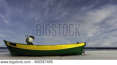 Fishing Boat On Polish Beach - Debki, Pomerania, Poland