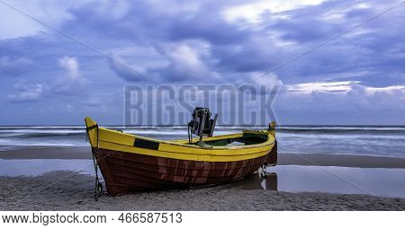Fishing Boat On Polish Beach - Debki, Pomerania, Poland