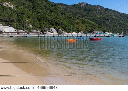 Fisherman Boats On The Beach, Canto Grande Beach, Bombinhas, Santa Catarina, Brazil