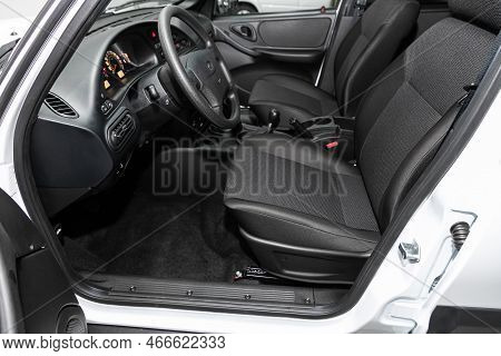 Novosibirsk, Russia - October  21, 2022:   Lada Niva, Car Interior With Dashboard, Steering Wheel, S