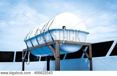 Big Water Tank On Roof Top Or Boat Deck