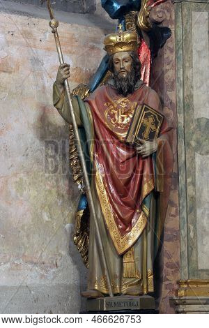 Saint Methodius, Statue On The Altar Of Saint Benedict In The Church Of The Blessed Virgin Mary In J