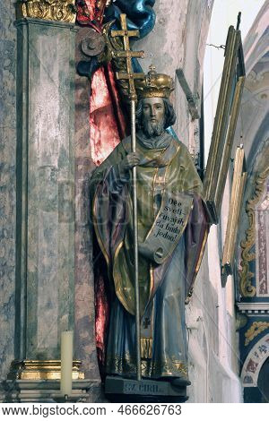 Saint Cyril, Statue On The Altar Of Saint Benedict In The Church Of The Blessed Virgin Mary In Jastr