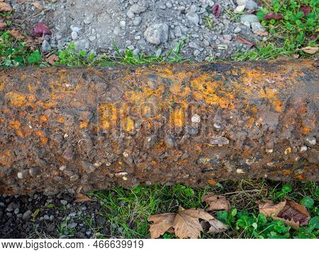 Old Rusty Pipe. Old Communications. Water Pipes. Pipe Needs Repair. Corrosion Of Metal