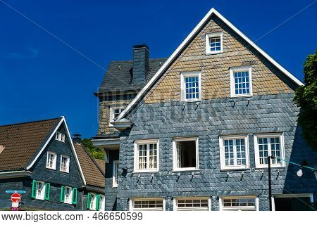 Historic Slate Houses In Solingen-grafrath - North Rhine-westphalia, Germany