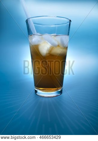Ice Tea In A Glass With Reusable Straw Save The Planet