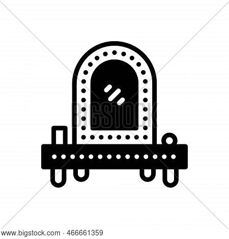 Black Solid Icon For Broadway Show Theater Scene Tragedy Comedy Farce Melodrama Play