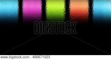 Polygonal Colorful Banner, Colorful Modern Background, Colorful Black