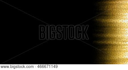 Polygonal Gold Banner, Gold Modern Background, Gold Black