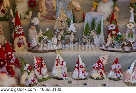 Frascati, Italy - December 4, 2022: Details Of Beautiful Handmade Souvenirs At The Traditional Chris
