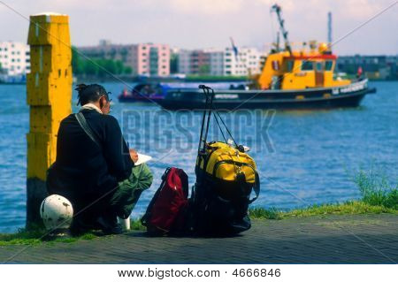 Backpacker Amsterdamissa