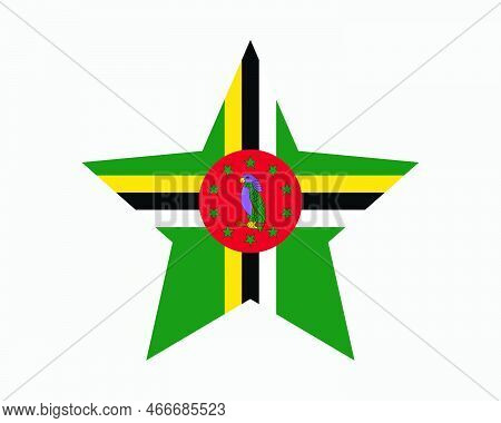 Dominica Star Flag. Dominican Star Shape Flag. Commonwealth Of Dominica Country National Banner Icon