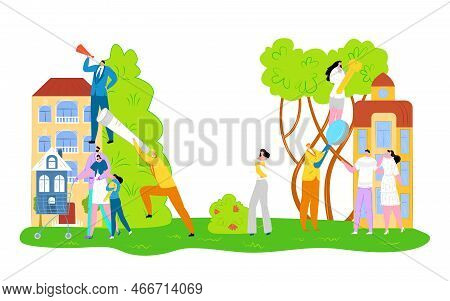 Real Estate Agency Concept Vector Illustration. House Sale Offering, Rent And Mortgage. Real Estate 
