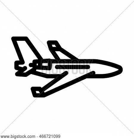 Private Jet Airplane Aircraft Line Icon Vector. Private Jet Airplane Aircraft Sign. Isolated Contour