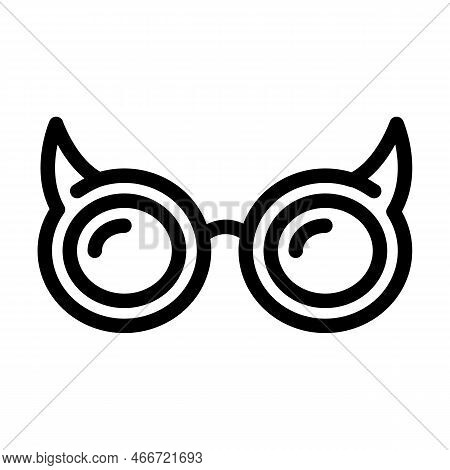 Kid Boy Glasses Frame Line Icon Vector. Kid Boy Glasses Frame Sign. Isolated Contour Symbol Black Il