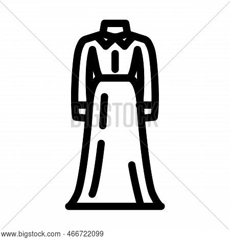 High Neck Wedding Dress Line Icon Vector. High Neck Wedding Dress Sign. Isolated Contour Symbol Blac