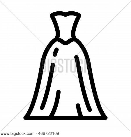 Basque Wedding Dress Line Icon Vector. Basque Wedding Dress Sign. Isolated Contour Symbol Black Illu