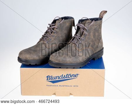 Bordeaux , Aquitaine  France - 12 05 2022 : Blundstone Shoes Boot And Box Of Australia Footwear Bran