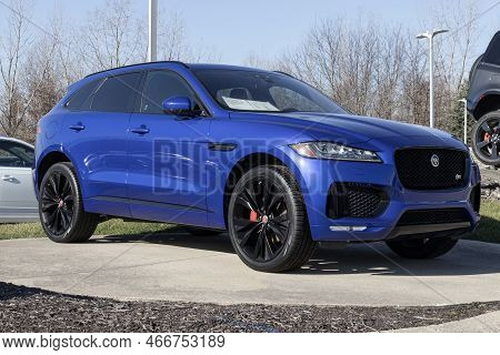 Indianapolis - Circa December 2022: Used Jaguar F-pace Suv Display At A Dealership. With Supply Issu