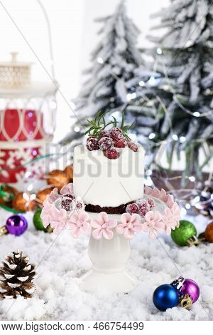 Mousse Cakes With Coconut Cream And Greek Yogurt Over Chocolate Cake Are The Perfect Dessert. Add Wh