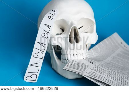 Information Warfare Concept. Useless Nonsense In Mind As Result Of Media Propaganda Influence. Human