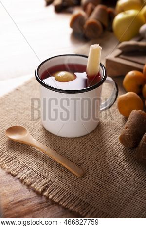 Ponche De Frutas Navideño. In Mexico, Christmas Fruit Punch Is A Hot Fruit-infused Drink, Traditiona