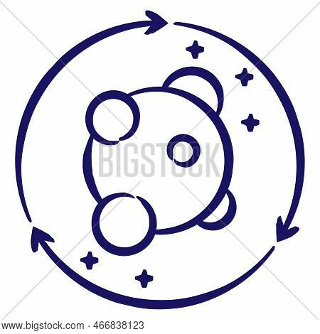 Improved Metabolism. Minimal Vector Icon Drawn With Brush Line. Blue Linear Medical Pictogram Isolat