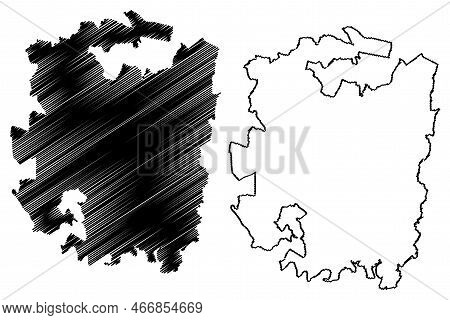 Apaxtla Municipality (free And Sovereign State Of Guerrero, Mexico, United Mexican States) Map Vecto