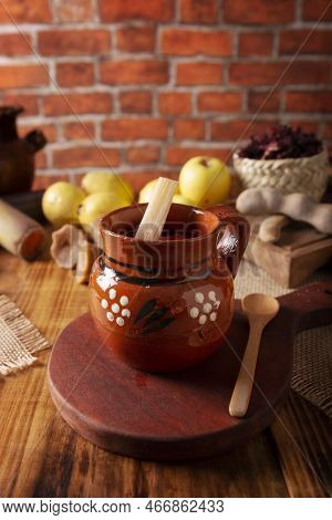Ponche De Frutas Navideño. In Mexico, Christmas Fruit Punch Is A Hot Fruit-infused Drink, Traditiona