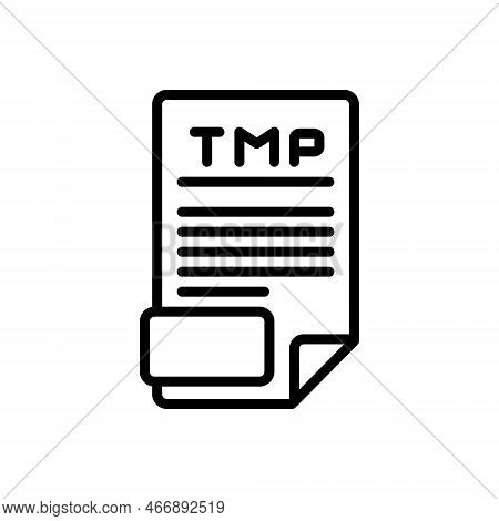 Black Line Icon For Tmp Collection Document Extension File Format Archive Text