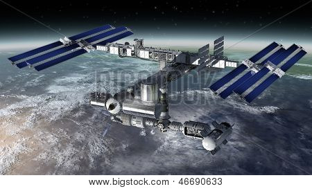 Rumstation, modulære satellit med solpaneler