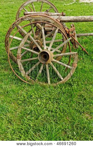Old Wooden Wheel Spokes,