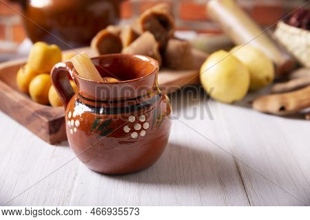 Ponche De Frutas Navideño. In Mexico, Christmas Fruit Punch Is A Hot Fruit-infused Drink, Traditiona