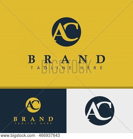Letter Ac Monogram Circle Logo, Suitable For Any Business With Ac Or Ca Initials.