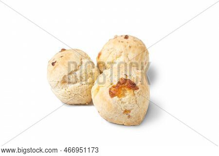 Chipa, Typical Paraguayan Cheese Bread Isolated On White Background.