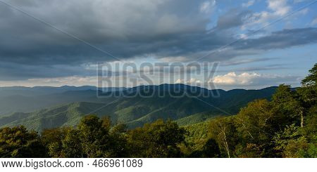 Clouds Cast A Shadow On Mountain Ridge In The Blue Ridge