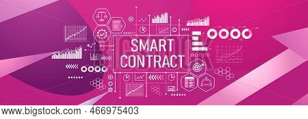 Smart Contract Theme On A Geometric Pattern Background